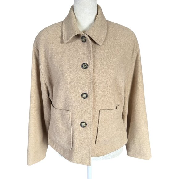 Jax Country fully lined long sleeve collared button down beige blazer jacket - Picture 2 of 8